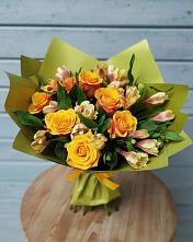 Букет цветов из:  Альстромерии и Розы в Инжавино
