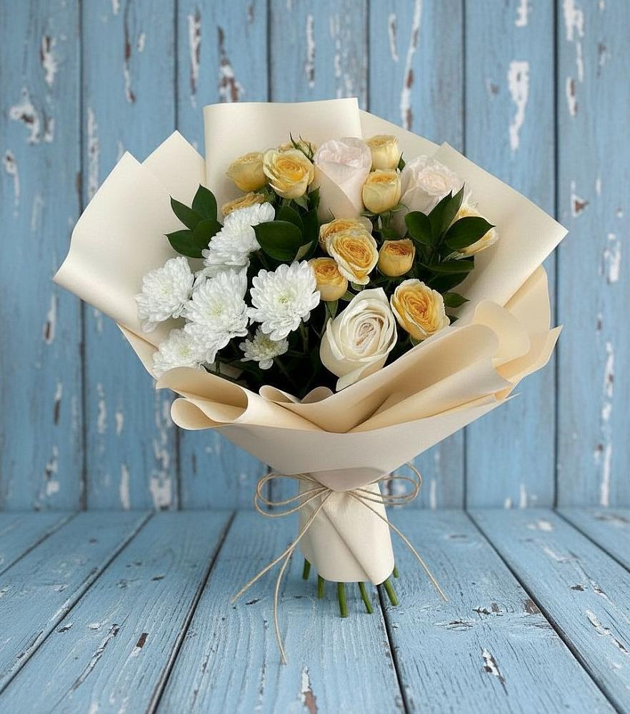 Букет цветов из: Розы и Хризантемы в Инжавино
