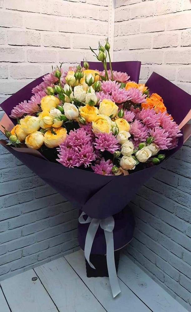 Букет цветов из: Хризантемы и Розы в Инжавино