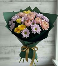 Букет цветов из:  Хризантемы и Розы #REPLACE_PRED# Инжавино