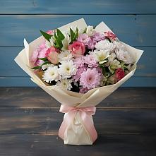 Букет цветов из:  Хризантемы, Альстромерии и Розы в Инжавино