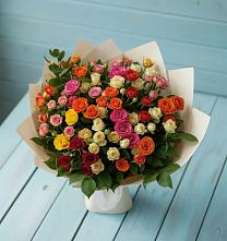 Букет Микс из разноцветных кустовых роз #REPLACE_PRED# Инжавино